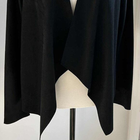 Vero Moda Black Eyelash Lace Back Raw Edges Suede-Touch Waterfall Jacket – EU S - Picture 6 of 11